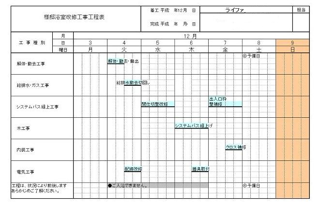 工程表