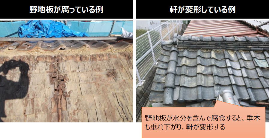 下地の状態が傷み「大」の判断ポイント