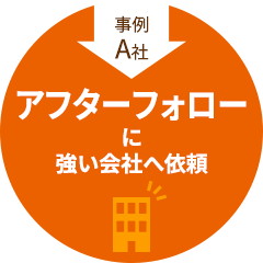 事例A社 アフターフォローに強い会社へ依頼