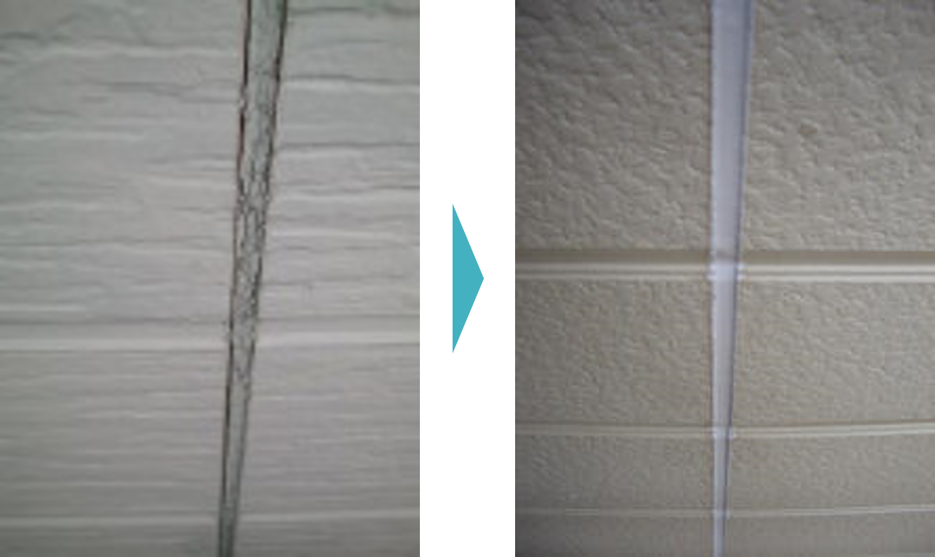 外壁のひびや繋ぎ目の修理の事例