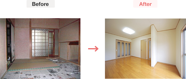 和室全体を使い勝手の良い洋室へリフォーム