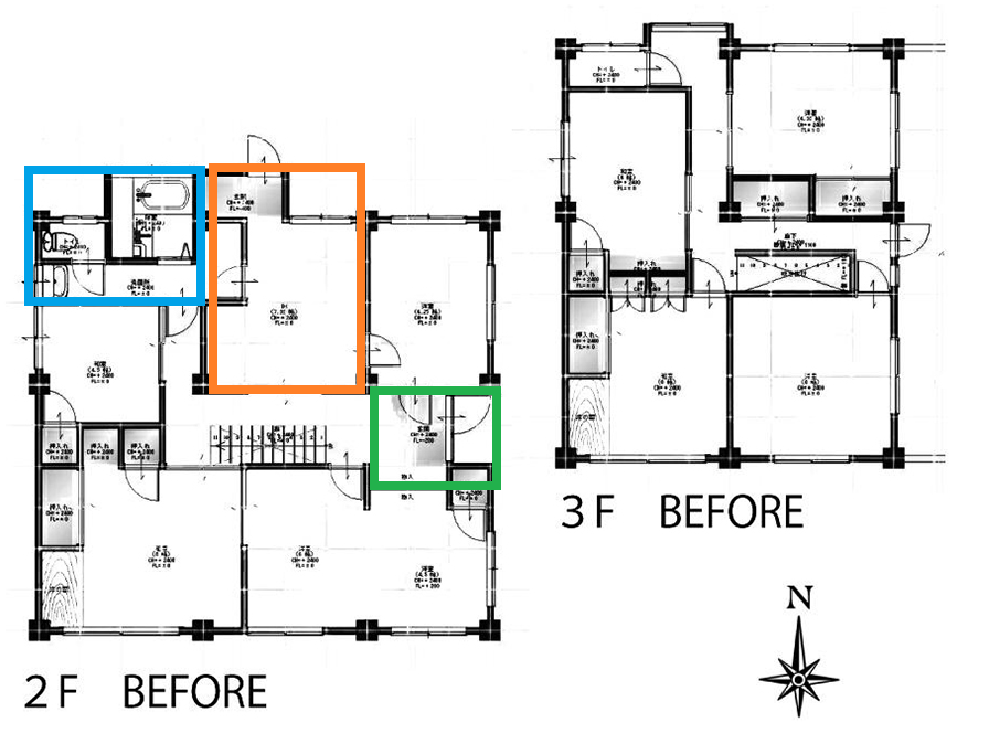 3-3.【部分共有】浴室のみ共有する部分共有型二世帯住宅へのリフォーム事例BEFORE