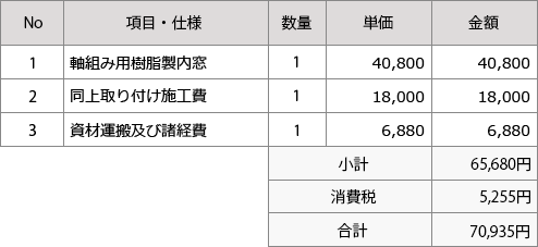 腰窓に内窓を取り付ける工事の見積