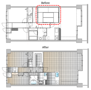 中古マンションのフルリフォームのビフォーアフター
