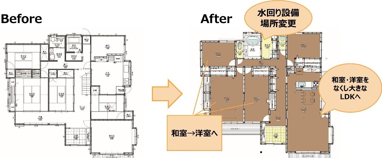 戸建てのスケルトンリフォーム事例②