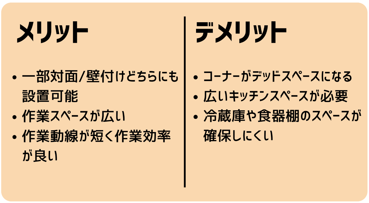 L字型キッチンのメリット/デメリット
