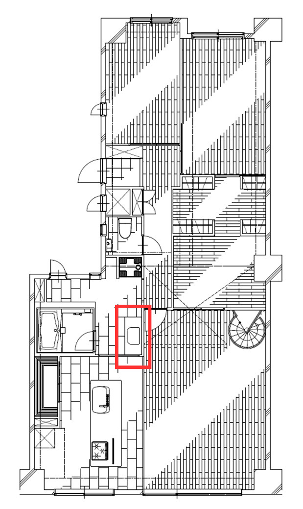 洗面台を移動した後の間取り図