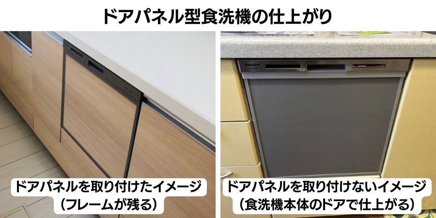 食洗機のドアタイプ「ドアパネル型」の仕上がり方