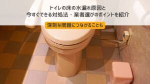 トイレの床の水漏れ原因と今すぐできる対処法・業者選びのポイントを紹介