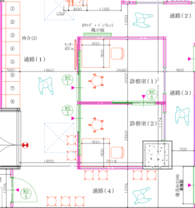 診察室回りの図面