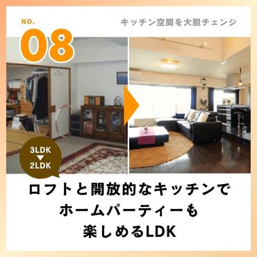 ［事例8］ロフトと開放的なキッチンでホームパーティーも楽しめるLDK