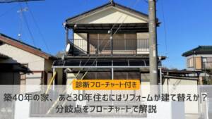 築40年の家、あと30年住むにはリフォームか建て替えか？分岐点をフローチャートで解説