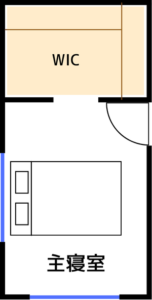L型ウォークインクローゼットのイメージ